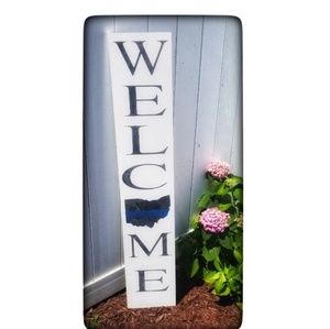 Thin Blue Line 4 Foot Wooden Porch Decor